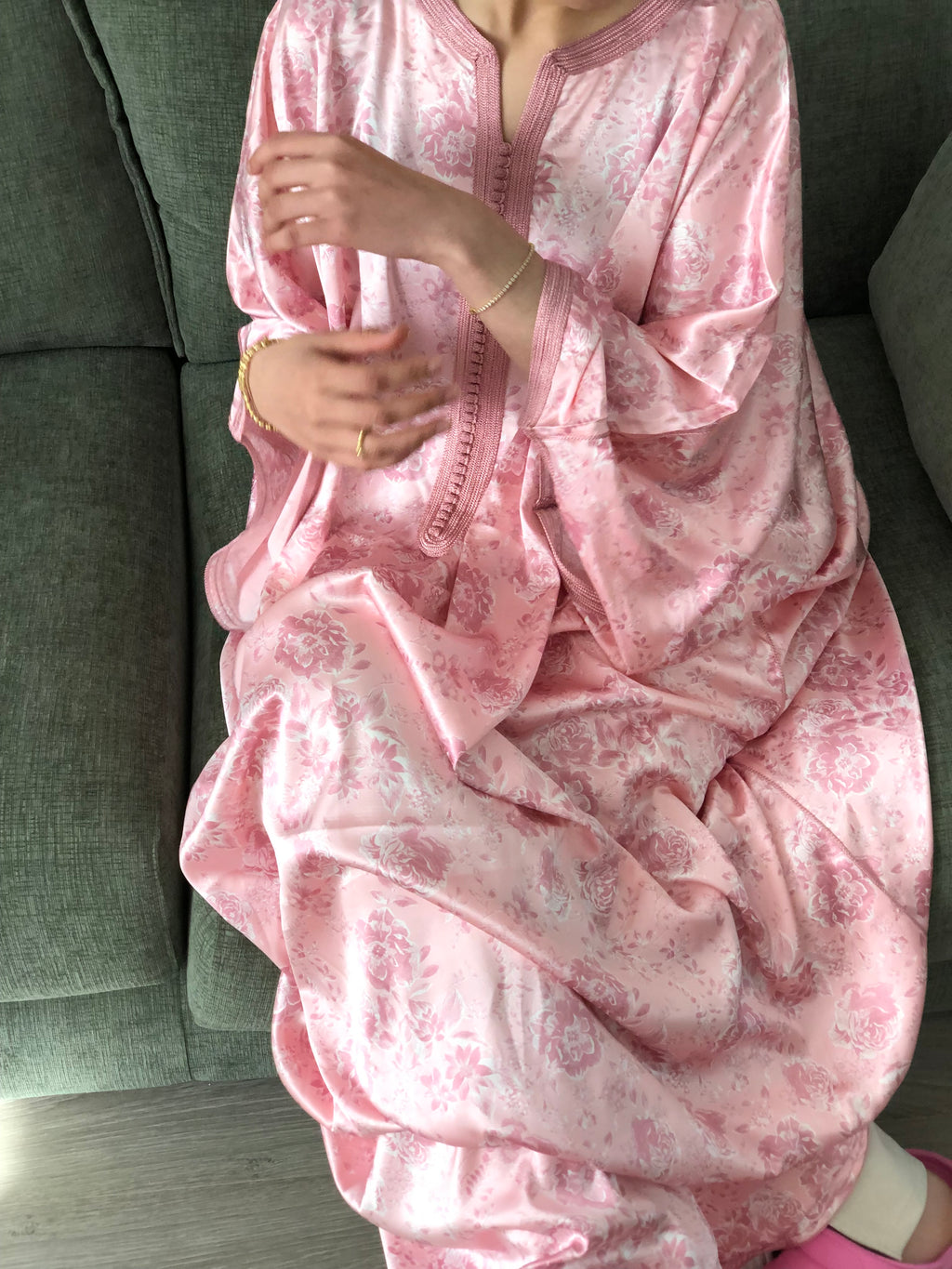 Pink Floral Gandoura