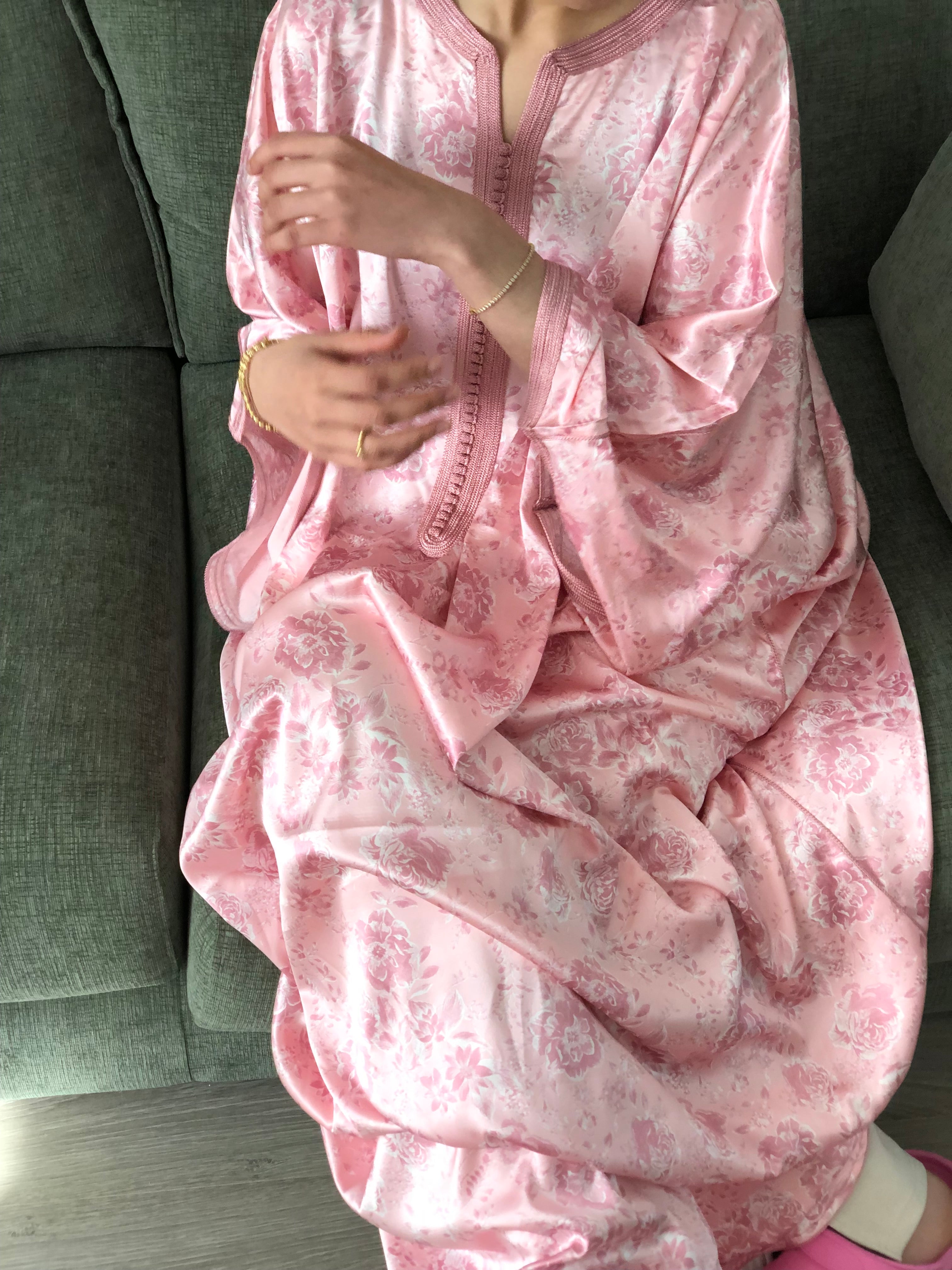 Pink Floral Gandoura