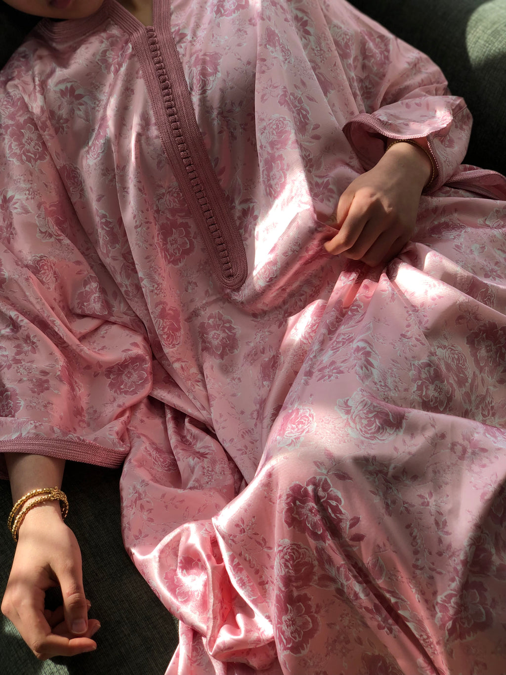 Pink Floral Gandoura