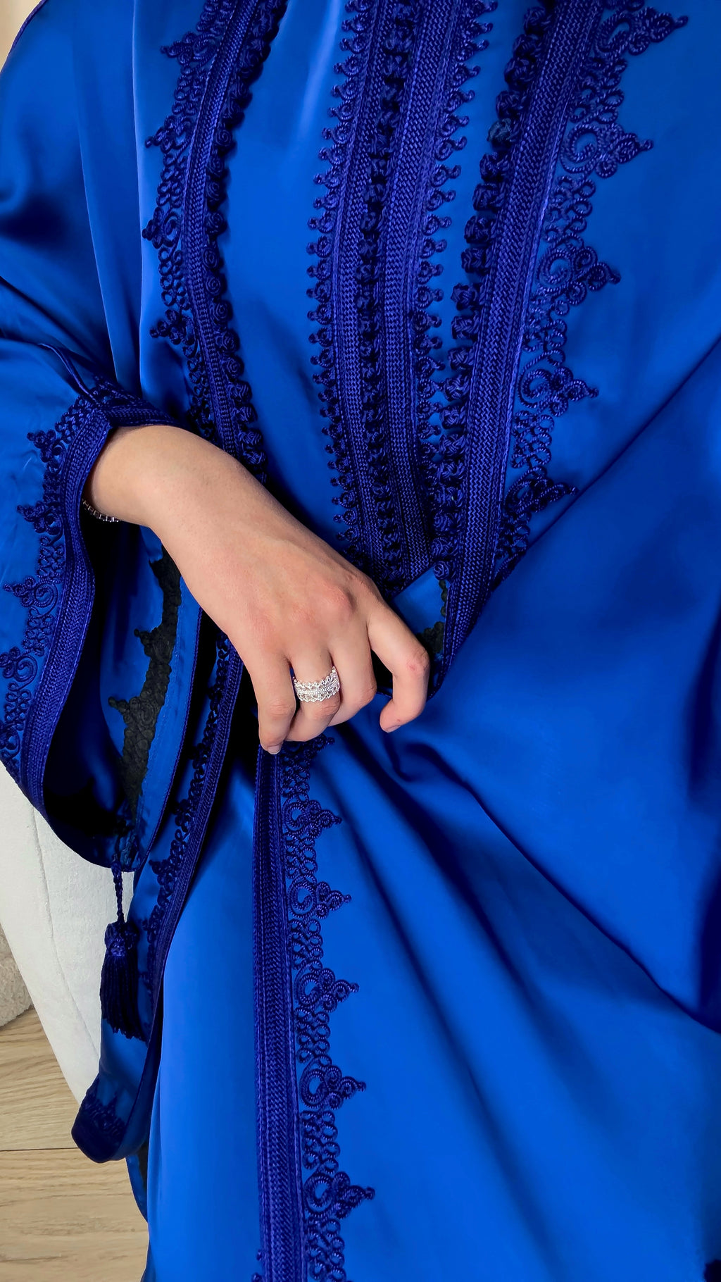 Royal blue two piece caftan
