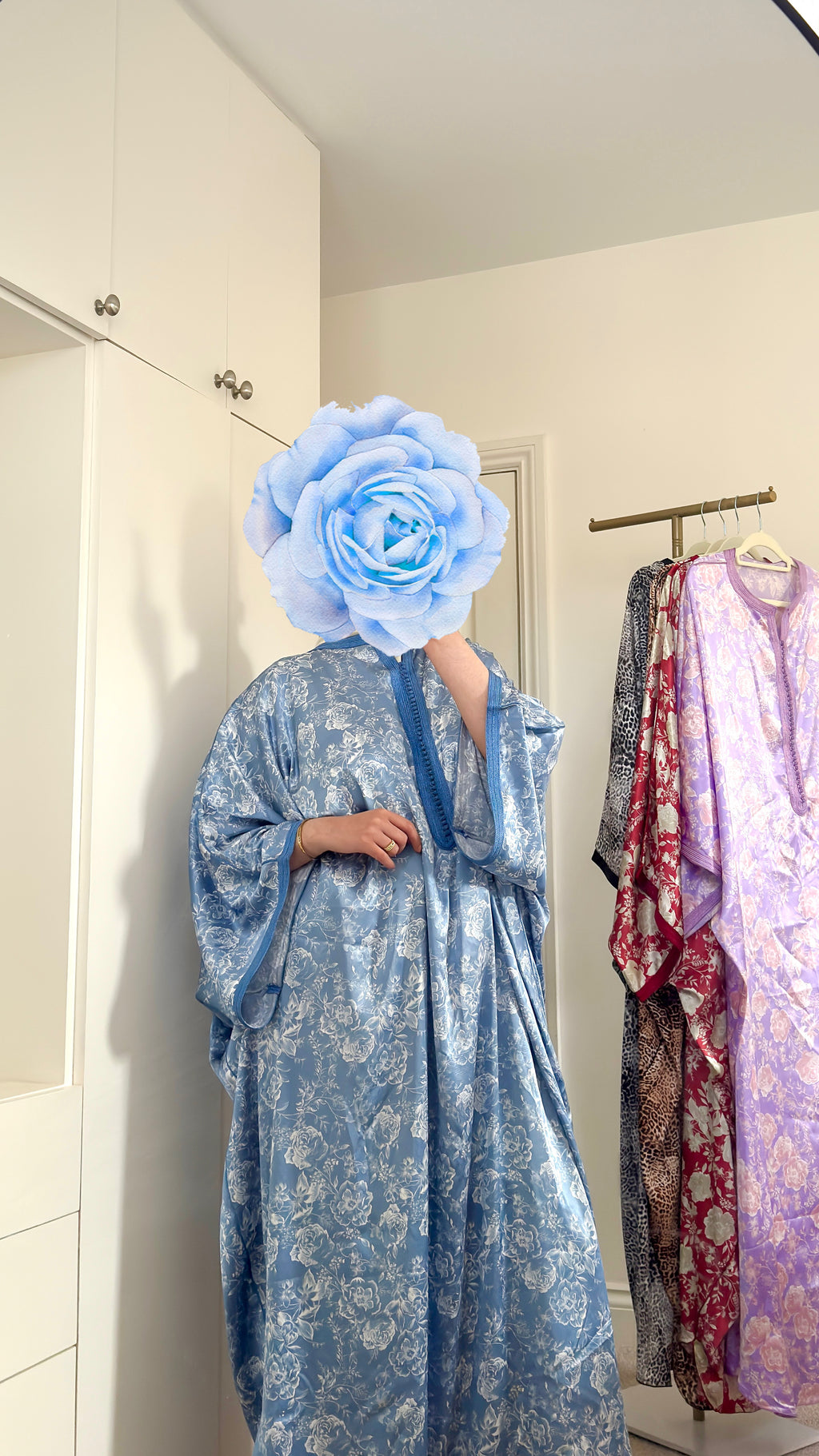 Baby Blue Floral Gandoura