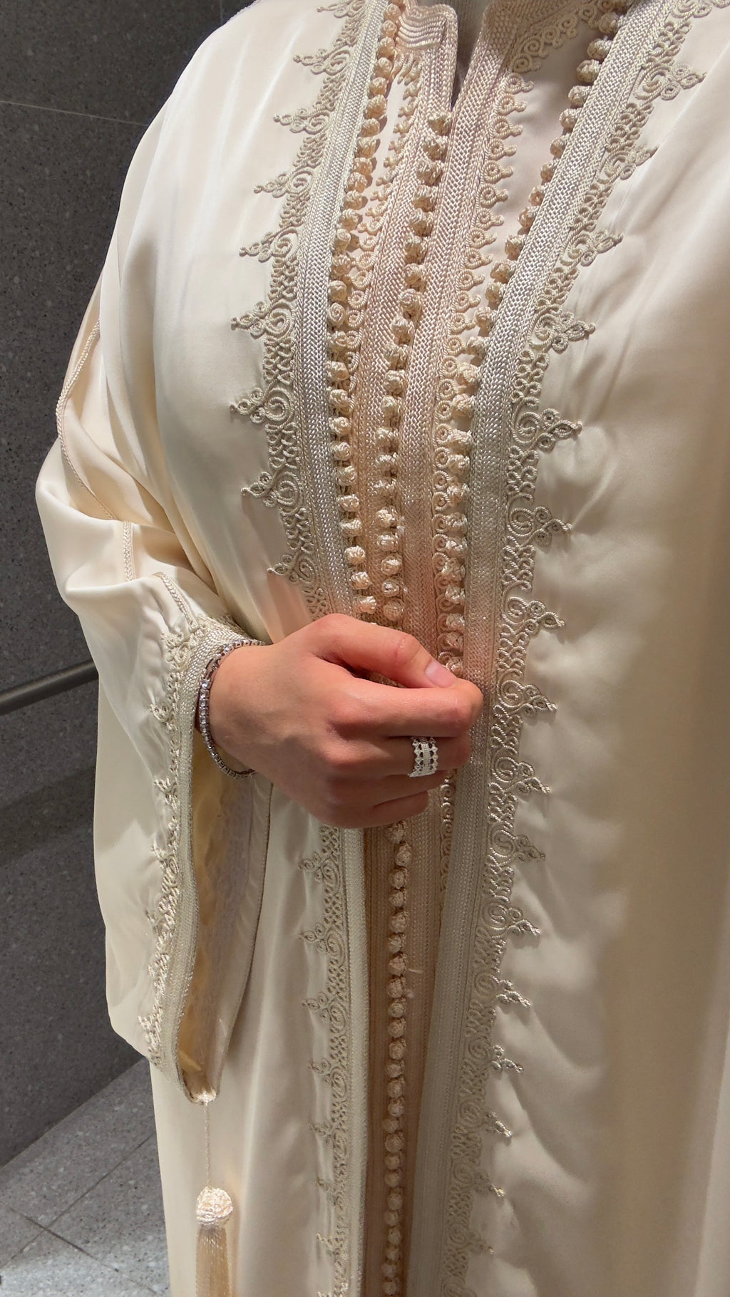 Beige Two Piece Caftan