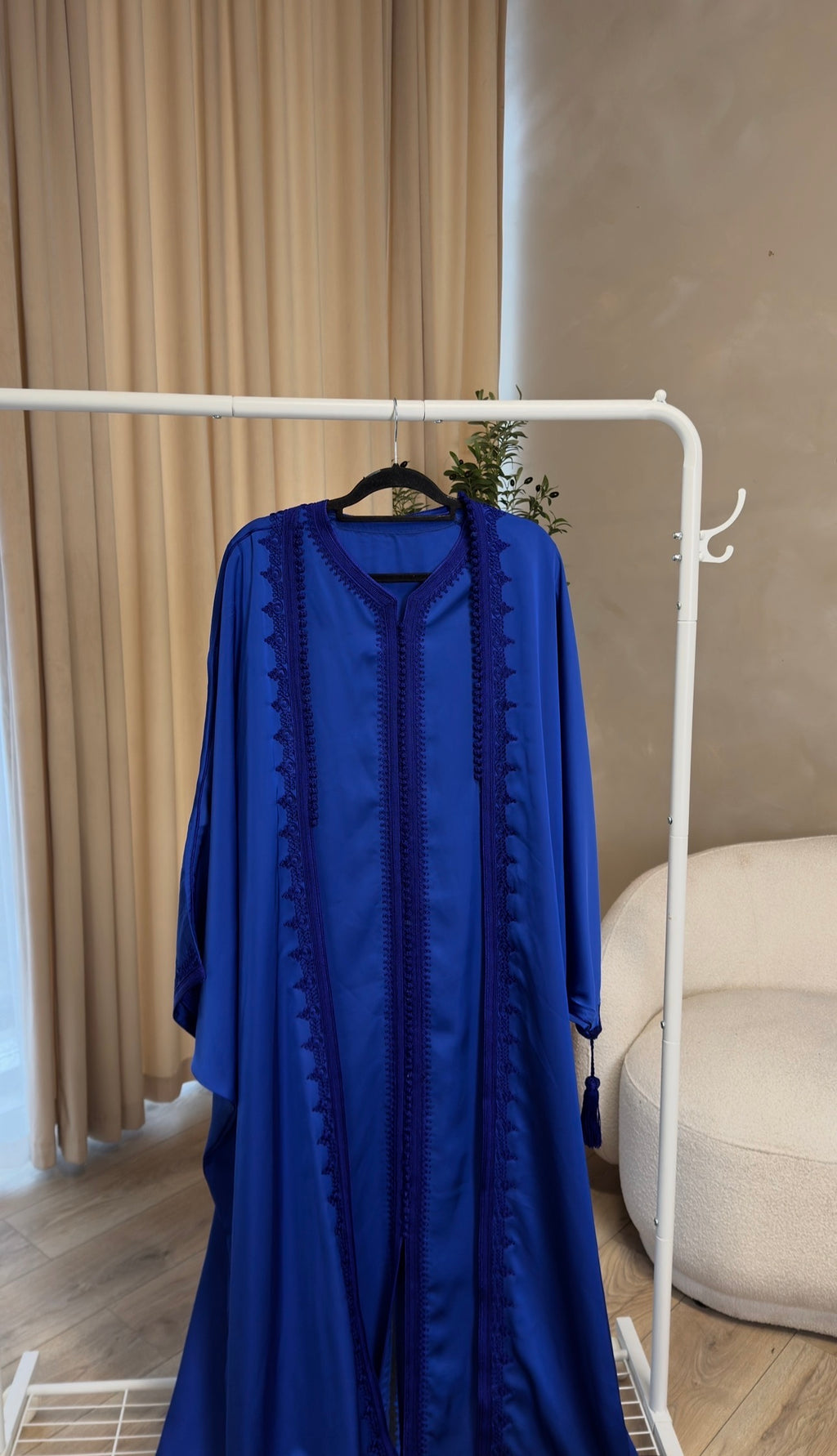 Royal blue two piece caftan