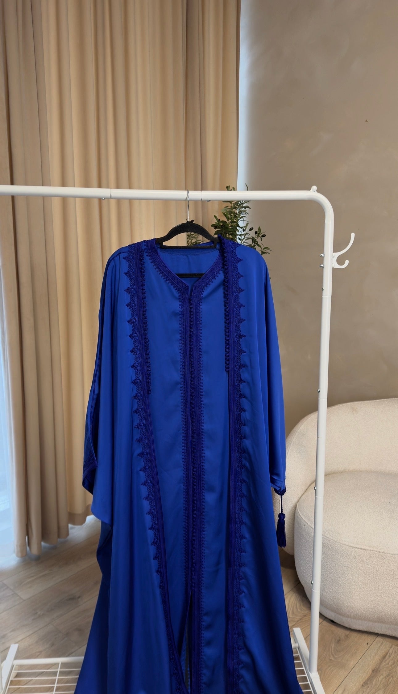 Royal blue two piece caftan